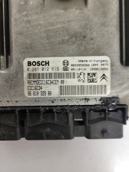 PEUGEOT CITROEN ECU / 0281012619 / 9661032980 / EDC16C34 / BOSCH