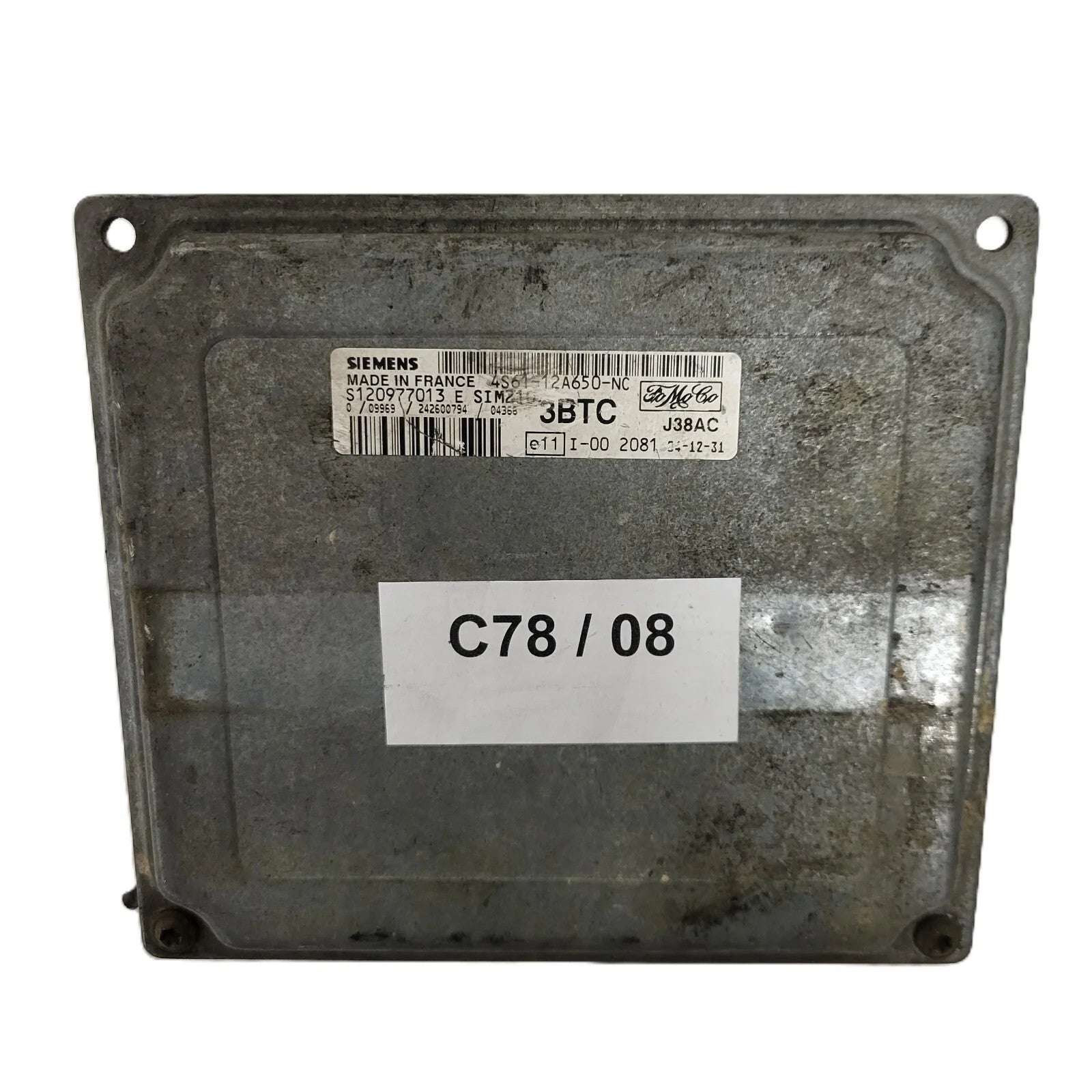 FORD FIESTA ECU / 4S61-12A650-NC / S120977013E / 3BTC / SIM210 / J38AC / S120977
