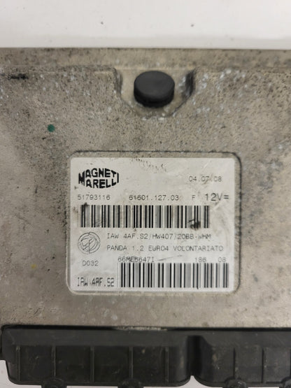 FIAT PANDA 1.2 ECU / 51793116 / IAW 4AF.S2 / HW407 / 61601.127.03 / MAGNETI MARE