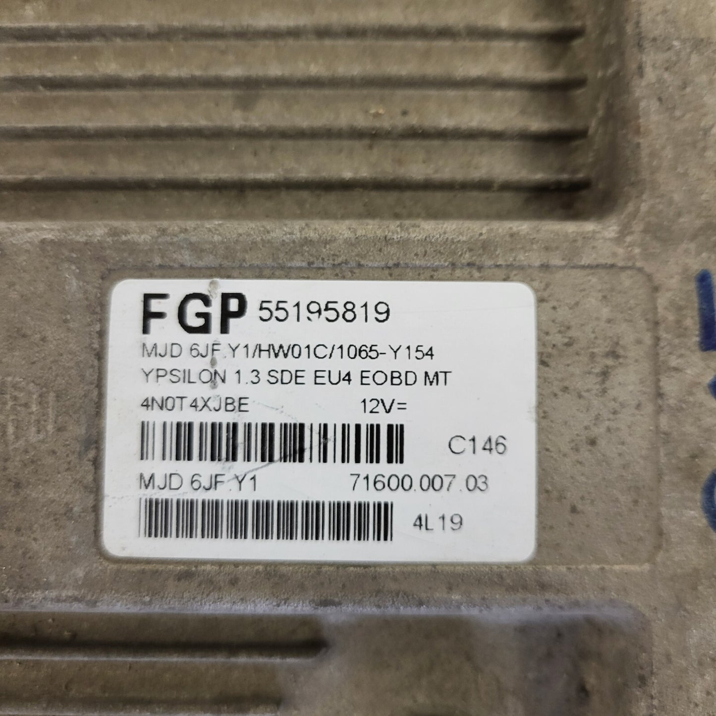 LANCIA Y 1.3 ECU / 55195819 / MJD 6JF.Y1 / HW01C / 71600.007.03 MAGNETI MARELLI