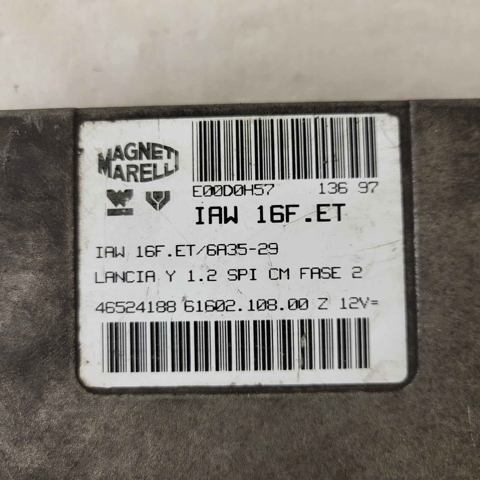 LANCIA Y 1.2 ECU / IAW 16F.ET / 46448299 / 61602.074.02 / MAGNETI MARELLI
