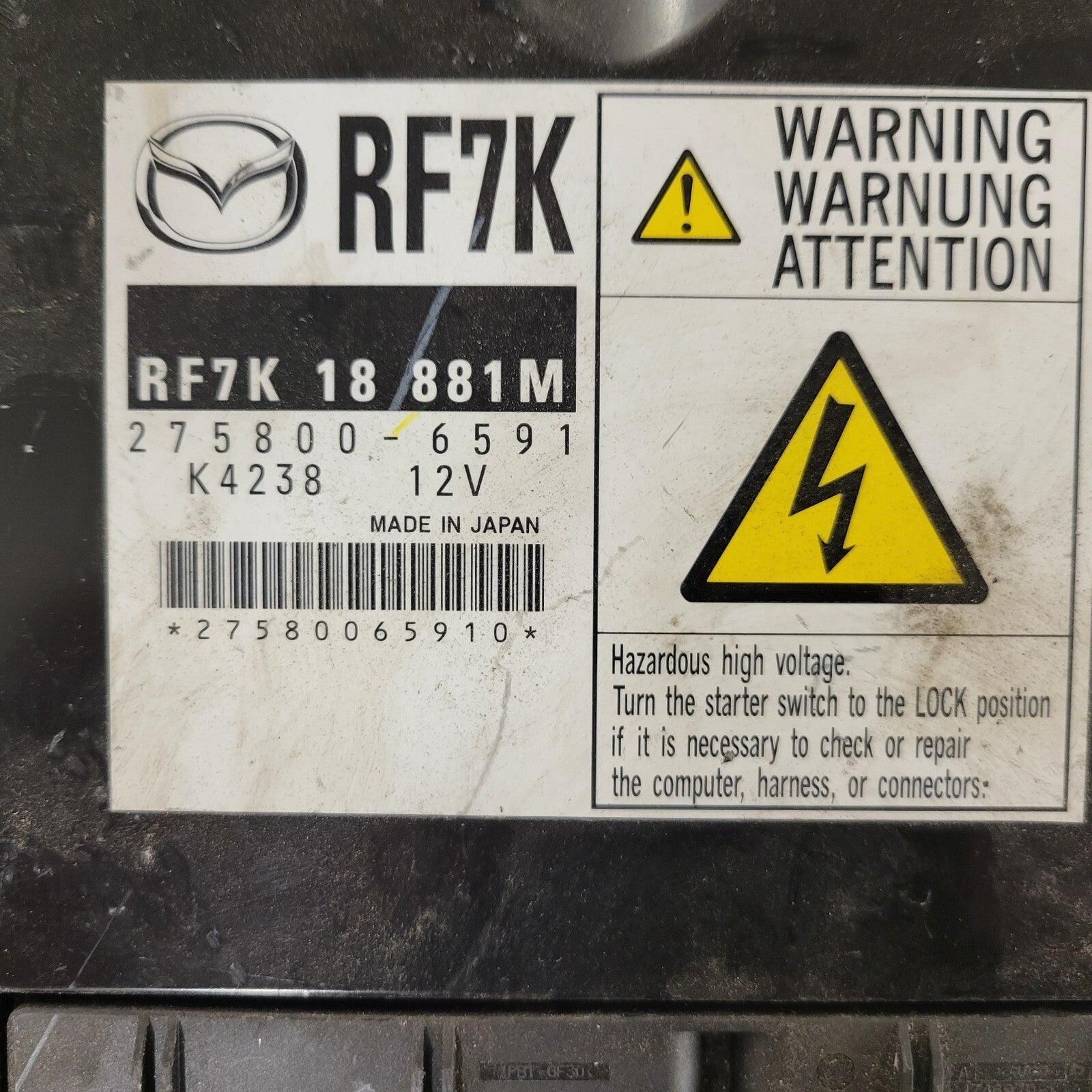 MAZDA 6 ECU / RF7K 18 881M / 275800-6591 / 2758006591 / RF7K18881M / RF7K /