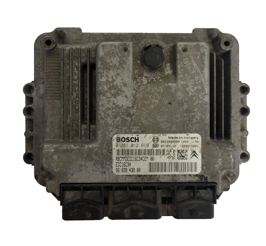 PEUGEOT CITROEN ECU / 0281012619 / 9663943980 / EDC16C34 / BOSCH