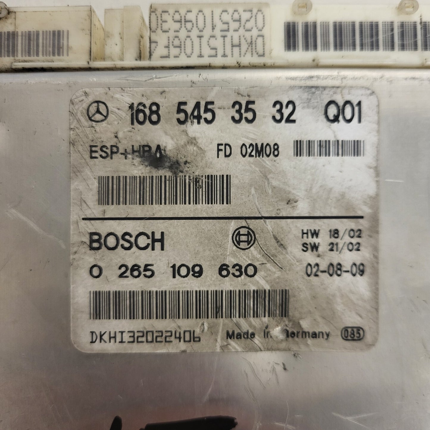 MERCEDES-BENZ A CLASS W168 ESP ECU / 1685453532 / 0265109630 / BOSCH ESP+HBA