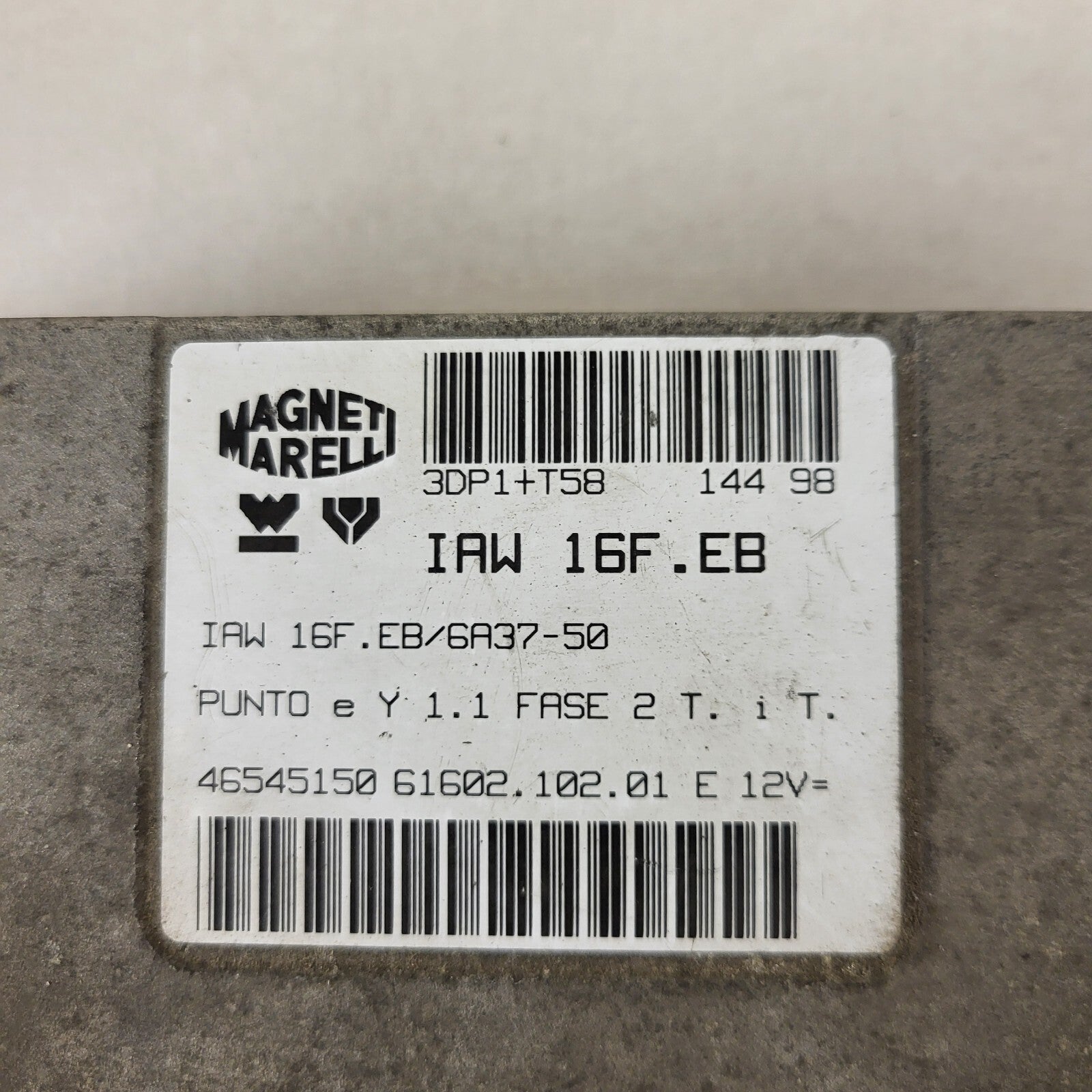 FIAT PUNTO LANCIA Y ECU / IAW 16F.EB / 46545150 / 61602.102.01 / MAGNETI MARELLI