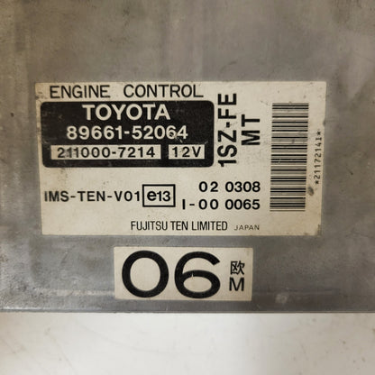TOYOTA YARIS ECU / 89661-52064 / 211000-7214 / 1SZ-FE / FUJITSU
