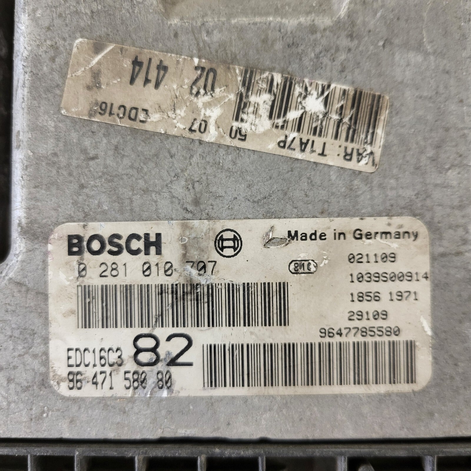 PEUGEOT CITROEN ECU / 0281010707 / 9647158080 / 9647785580 / EDC16C3 / BOSCH