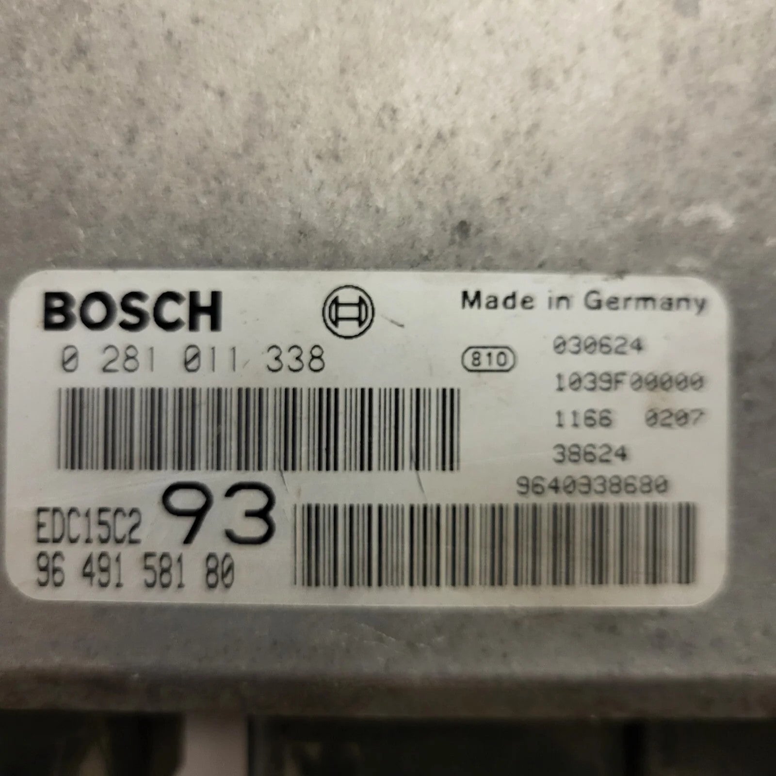 PEUGEOT 406 ECU / 0281011338 / EDC15C2 / 9649158180 / BOSCH