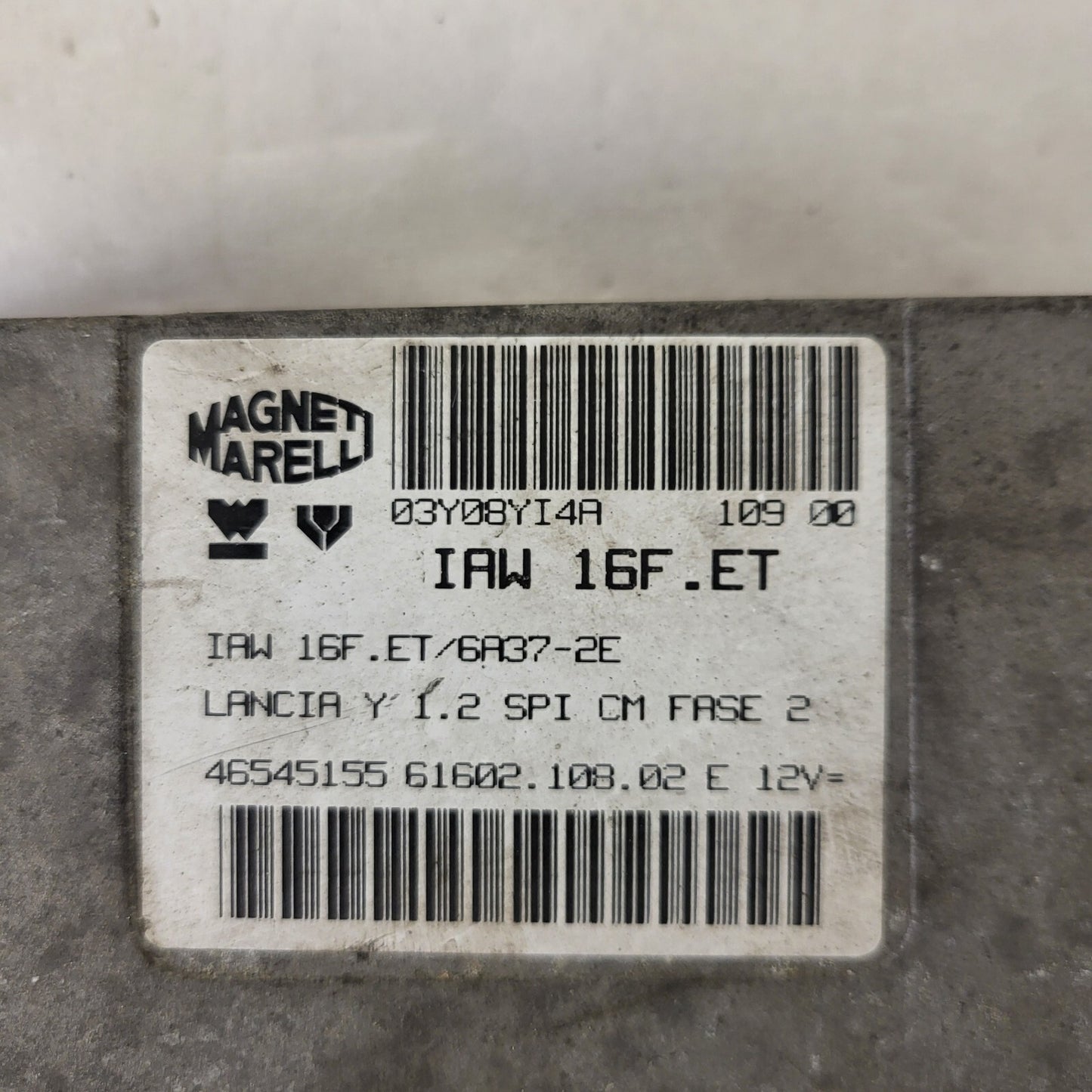 LANCIA Y 1.2 ECU / IAW 16F.ET / 46545155 /61602.108.02 / MAGNETI MARELLI