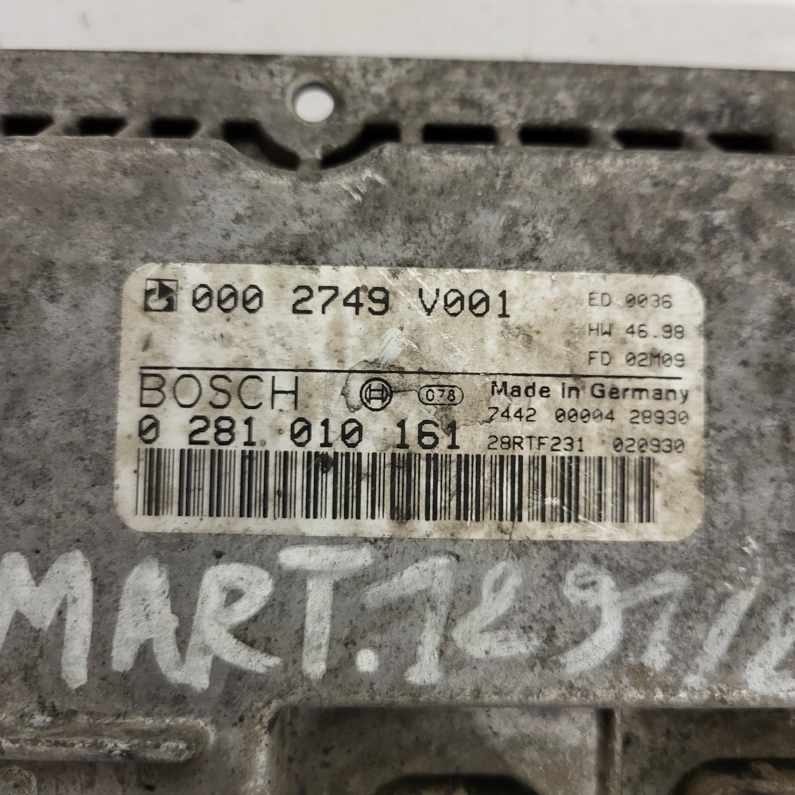 SMART FORTWO ECU / 0281010161 / 0002749V001 / BOSCH