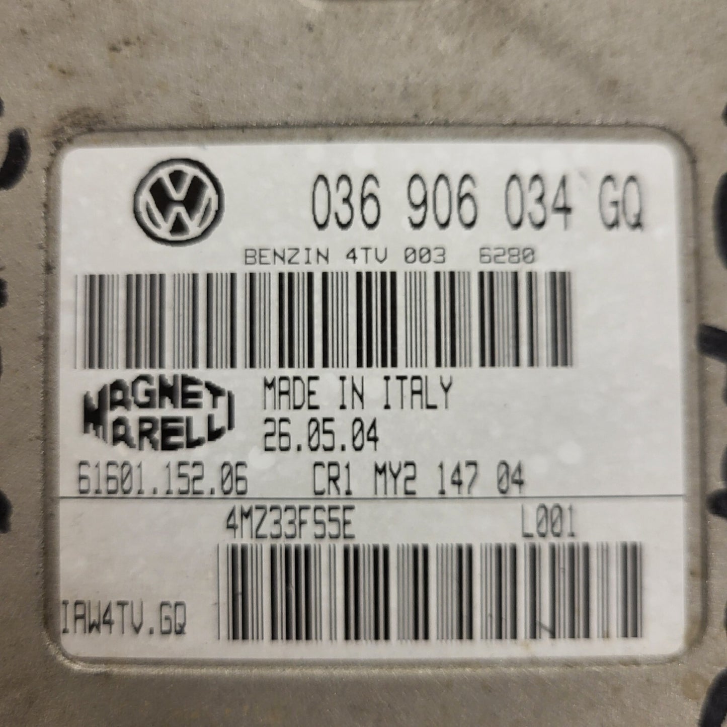 VW AUDI SEAT ŠKODA ECU / 036906034GQ / IAW 4TV.GQ / 4TV / 61601.152.06  