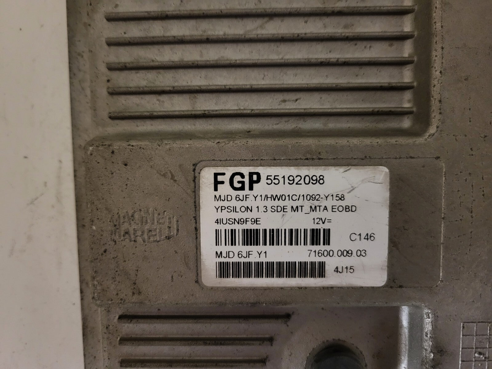 LANCIA YPSILON Y 1.3 ECU / 55192098 / MJD6JF.Y1 / HW01C / 71600.009.03 / MAGNETI