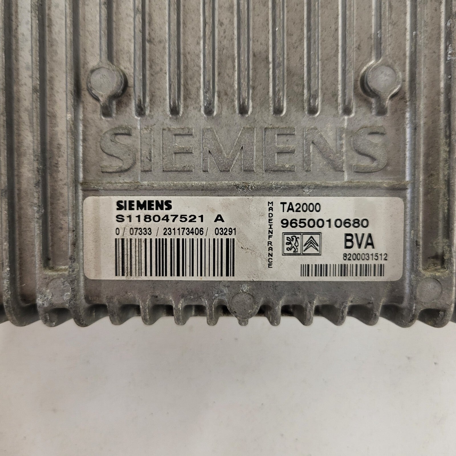 CITROEN C3 ECU / S118047521A / 9650010680 / TA2000 / BVA / SIEMENS