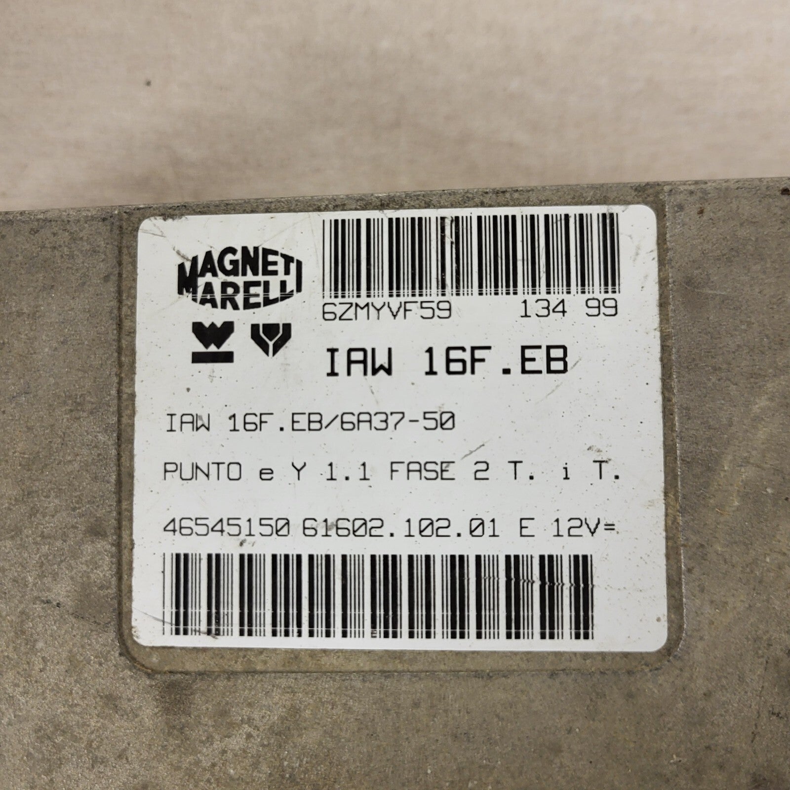FIAT PUNTO LANCIA Y ECU / IAW 16F.EB / 46545150 / 61602.102.01 / MAGNETI MARELLI