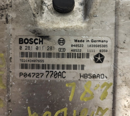 CHRYSLER VOYAGER ECU / 0281011281 / P04727770AC / BOSCH