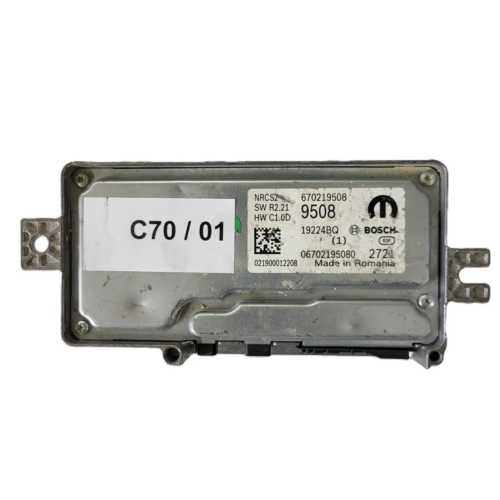 FIAT ALFA MODULE ECU / NRCS2 / 670219508 / 19224BQ / SW R2.21 / HW C1.0D / BOSCH