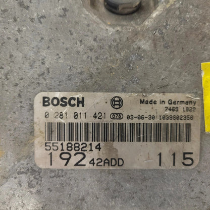 Fiat STILO 1.9 ECU / 0281011421 / 55188214 / BOSCH