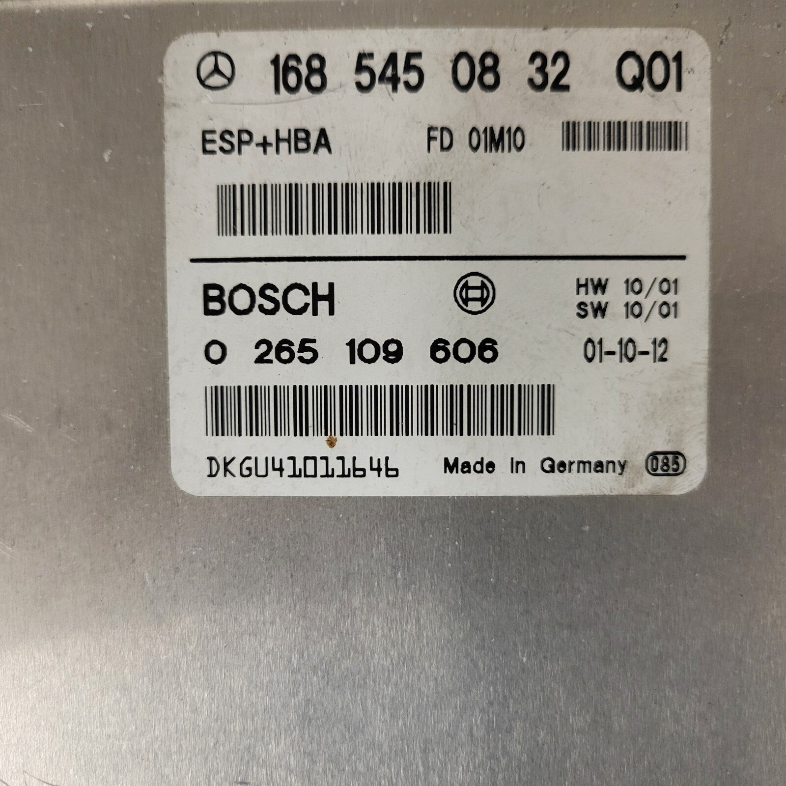 Mercedes W168 A-Class ECU / 1685450832 / 0265109606 / BOSCH