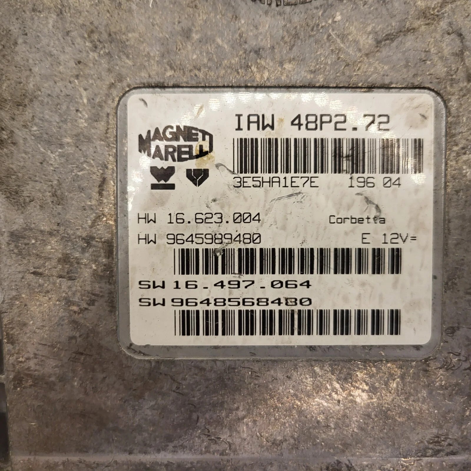 PEUGEOT CITROEN ECU / IAW 48P2.72 / SW 9648568480 / HW 9645989480 / MAGNETI MARE
