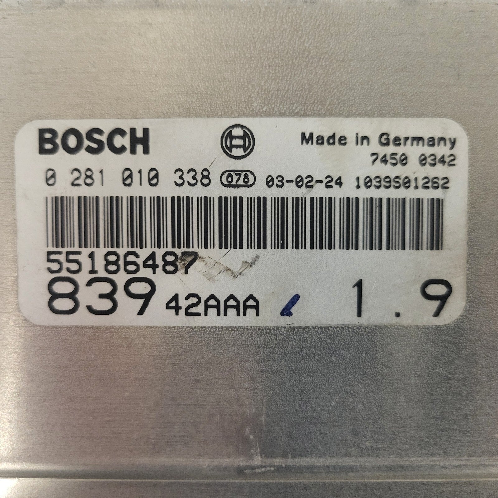 LANCIA LYBRA 1.9 JTD ECU / 0281010338 / 55186487 / BOSCH