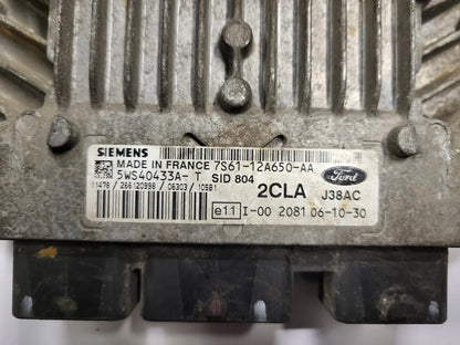 FORD FIESTA ECU / 7S61-12A650-AA / 5WS40433A-T / 2CLA / SID804 / J38AC SIEMENS