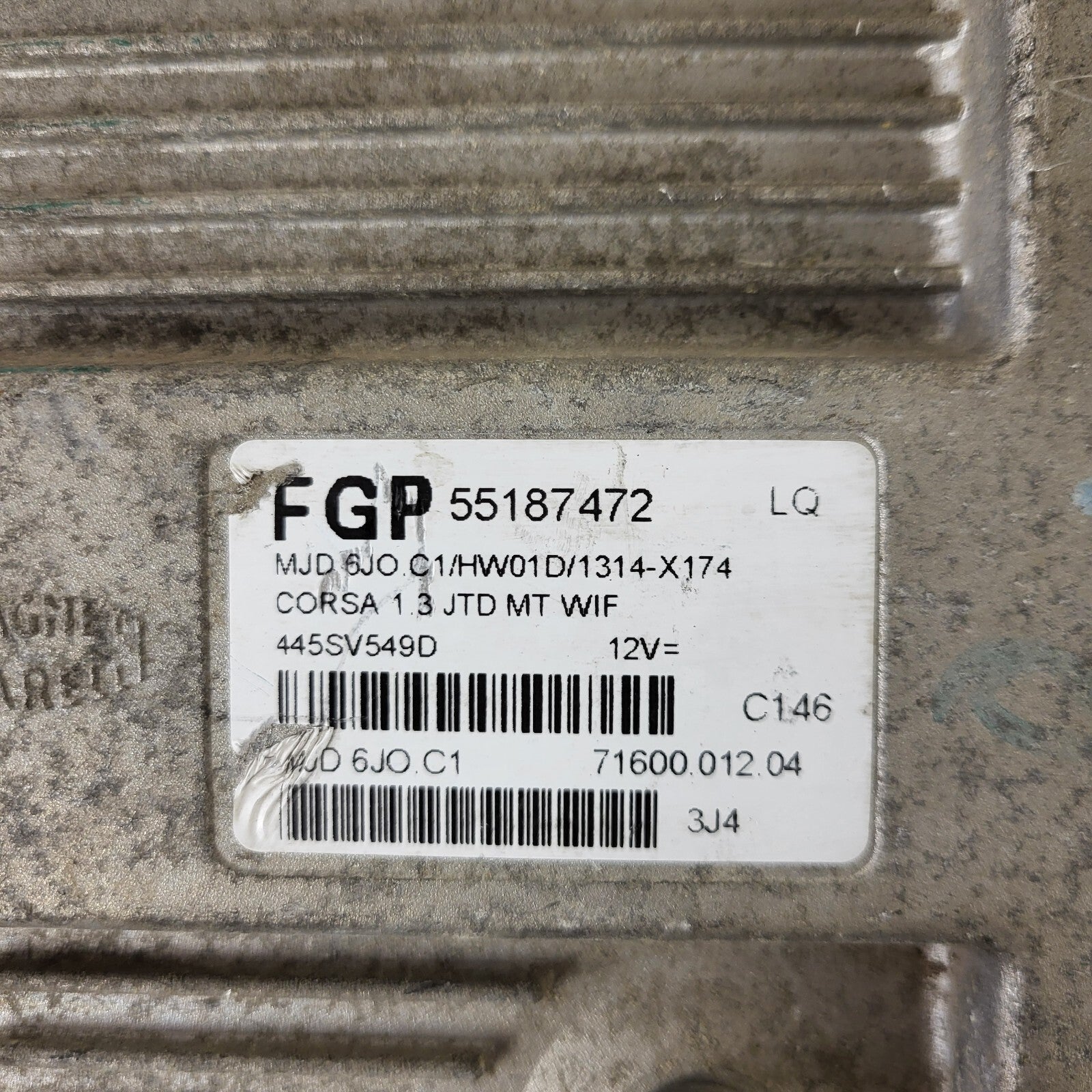 OPEL CORSA 1.3 CDTI ECU FGP / 55187472 / MJD 6J0.C1 / HW01D / MAGNETI MARELLI
