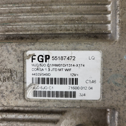 OPEL CORSA 1.3 CDTI ECU FGP / 55187472 / MJD 6J0.C1 / HW01D / MAGNETI MARELLI