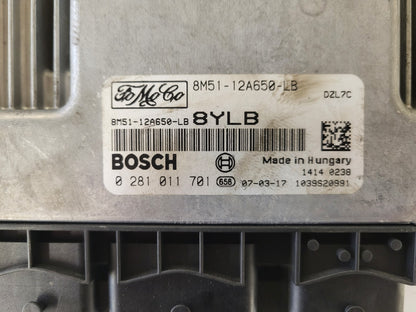 FORD FOCUS ECU / 0281011701 / 8M51-12A650-LB / 8YLB / 8M5112A650LB / BOSCH