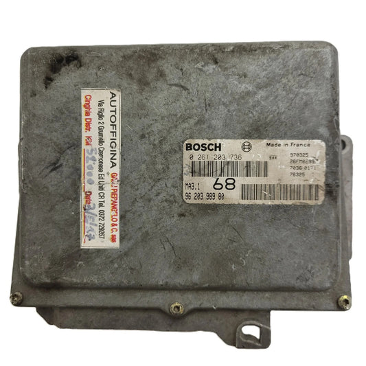 Peugeot 106 Citroen Saxo 1.1 ECU / 0261203736 / 96203998980 / MA3.1 / BOSCH