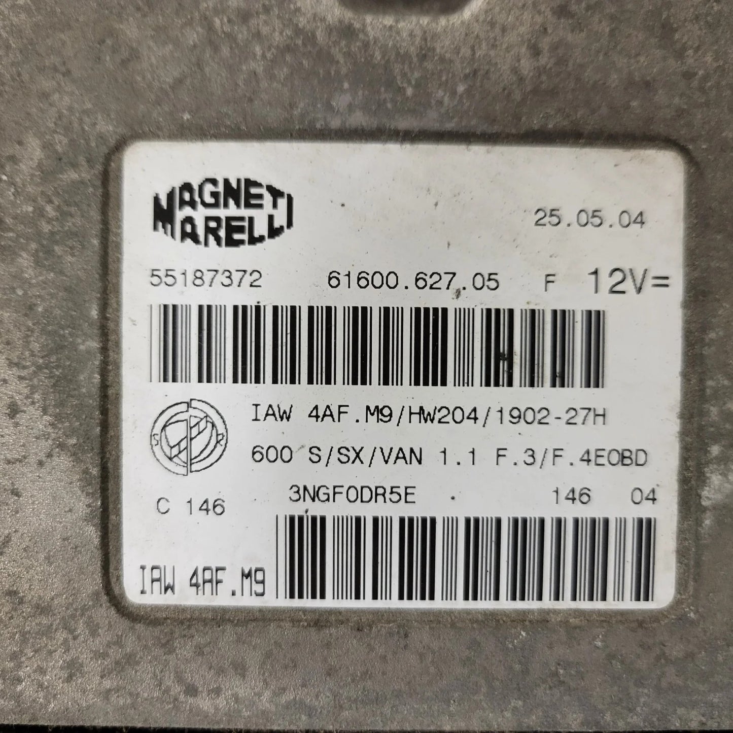 Fiat Seicento 600 ECU / 55187372 / IAW 4AF.M9 / 61600.627.05 / MAGNETI MARELLI