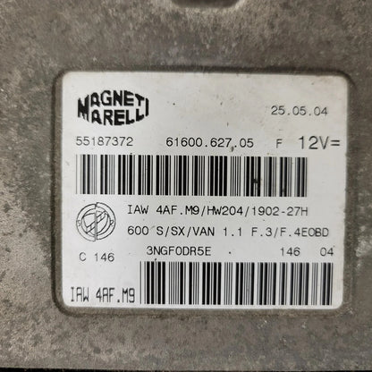 Fiat Seicento 600 ECU / 55187372 / IAW 4AF.M9 / 61600.627.05 / MAGNETI MARELLI