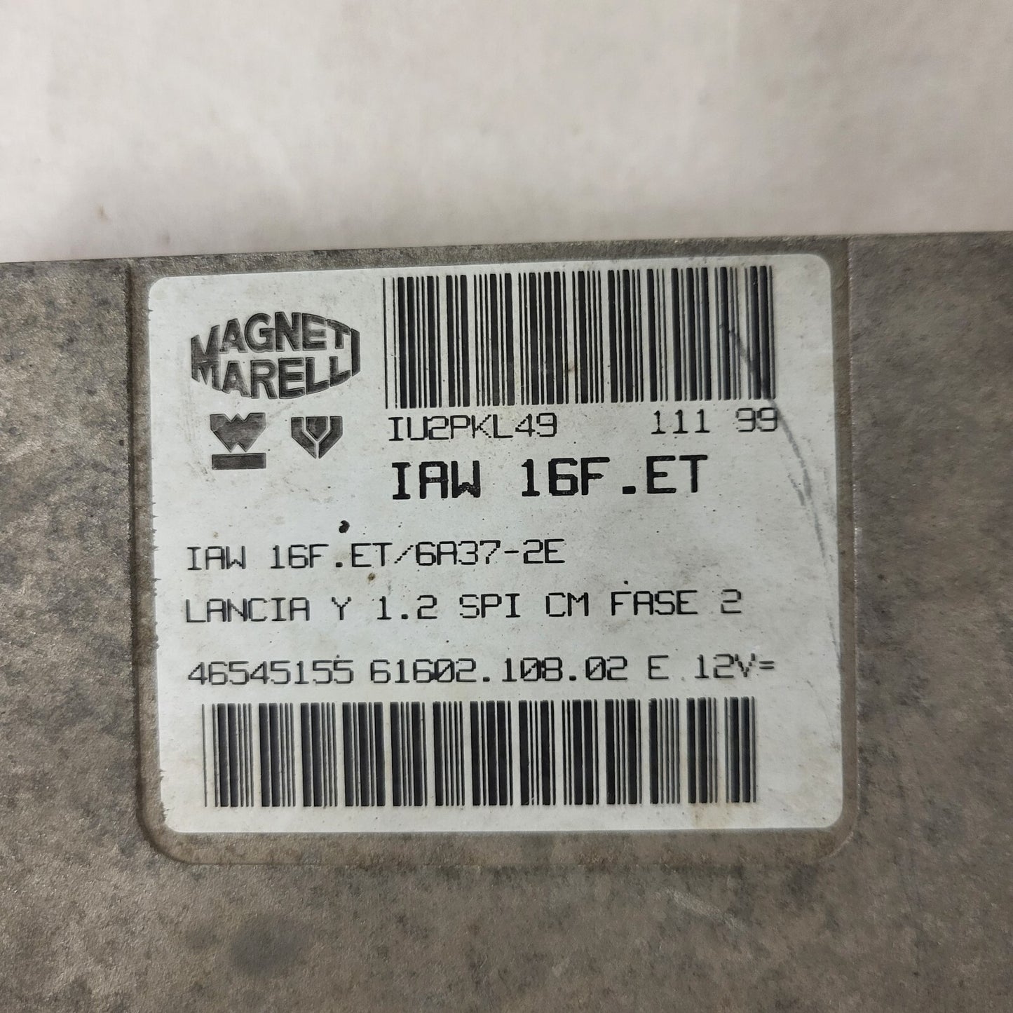 LANCIA Y 1.2 ECU / IAW 16F.ET / 46545155 /61602.108.02 / MAGNETI MARELLI