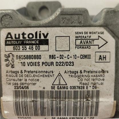PEUGEOT 407 AIRBAG ECU / 603554600 / 9655880880 / AUTOLIV
