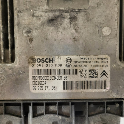 PEUGEOT ECU / 0281012526 / 9662517180 / 9657699480 / EDC16C34 / BOSCH