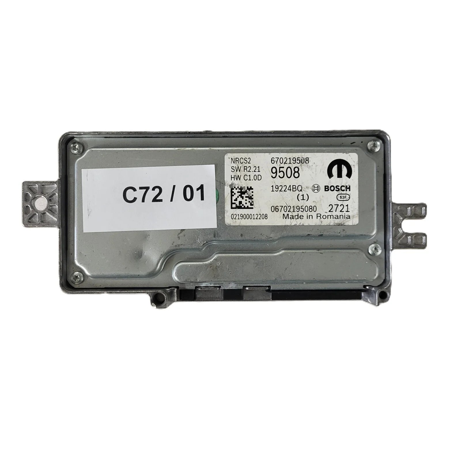 FIAT ALFA MODULE ECU / NRCS2 / 670219508 / 19224BQ / SW R2.21 / HW C1.0D / BOSCH