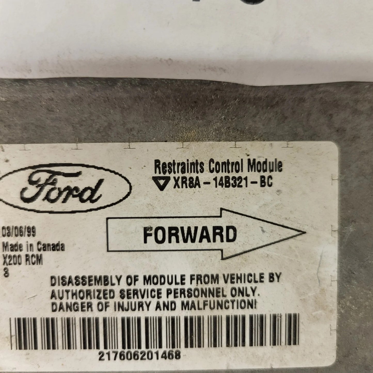 JAGUAR S TYPE 3.0 AIRBAG ECU / XR8A-14B321-BC