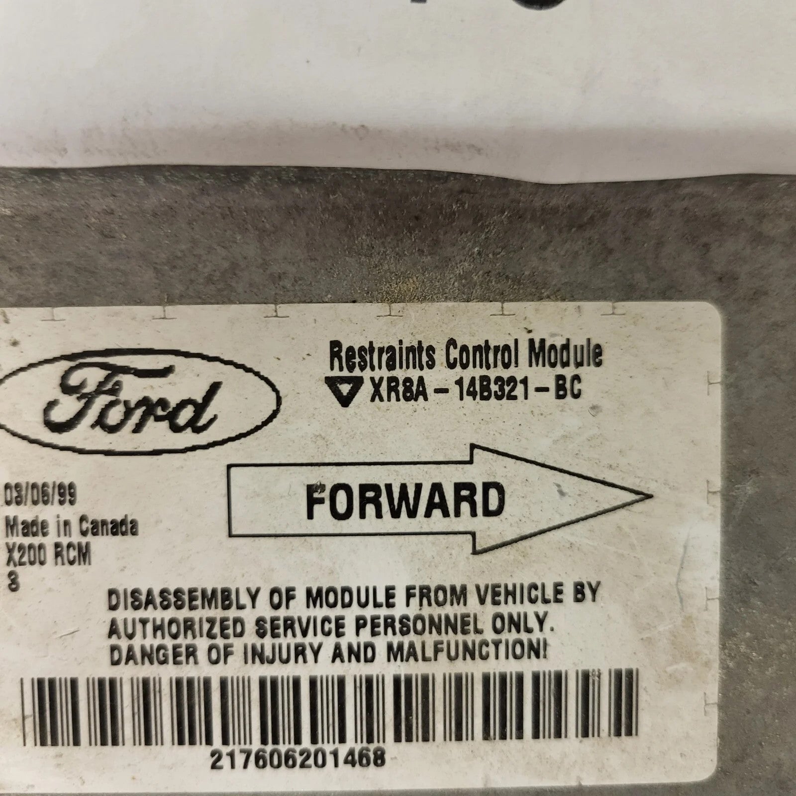 JAGUAR S TYPE 3.0 AIRBAG ECU / XR8A-14B321-BC