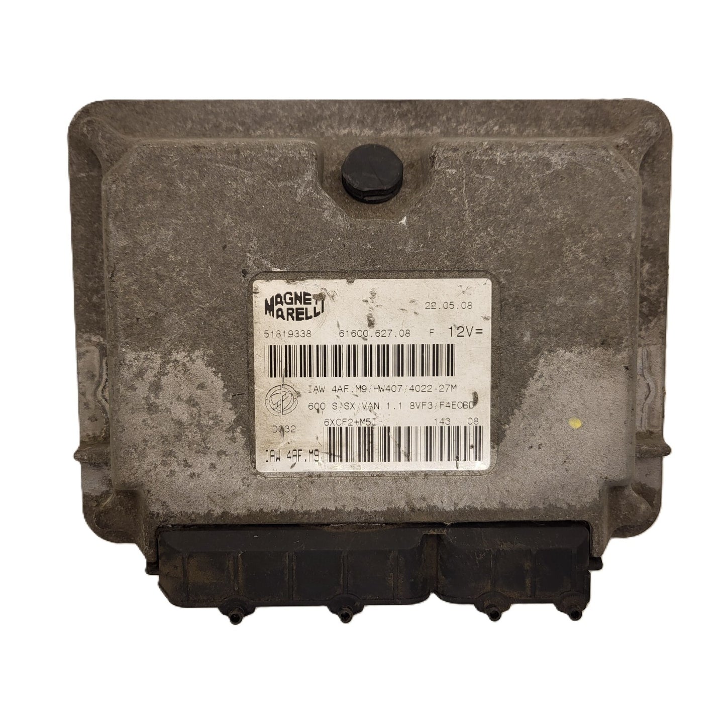 Fiat 600 ECU / IAW 4AF.M9 / 51819338 / HW407 / 61600.627.08 / MAGNETI MARELLI