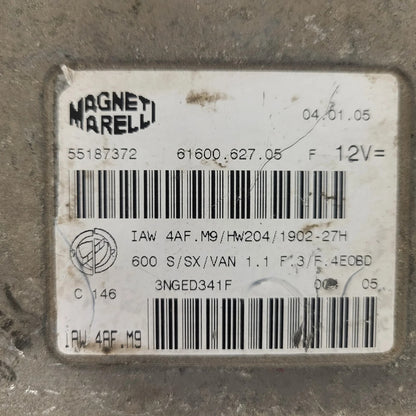 Fiat Seicento 600 ECU / 55187372 / IAW 4AF.M9 / 61600.627.05 / MAGNETI MARELLI