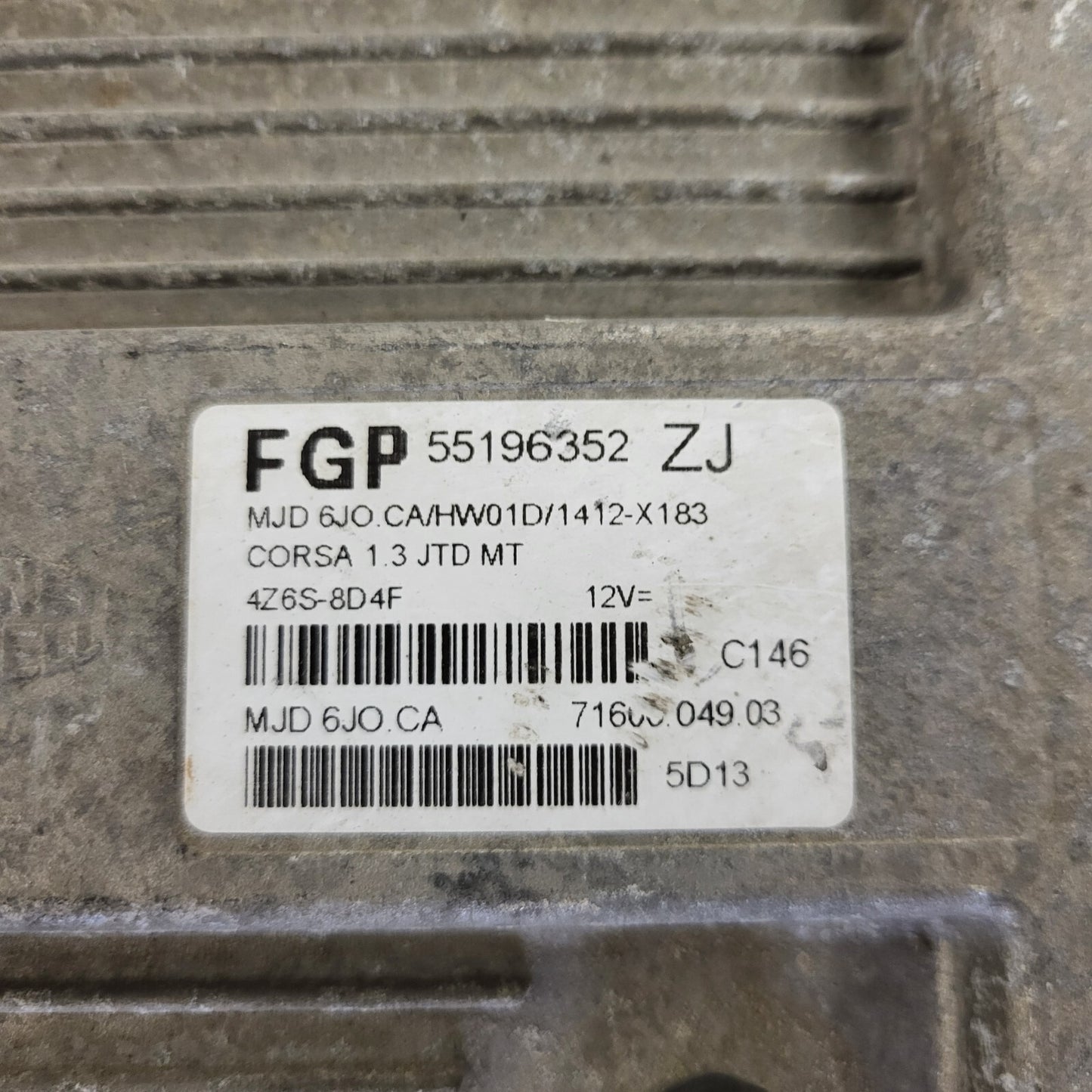 OPEL ECU / MJD 6JO.CA / 55196352 / HW01D / 71600.049.03 / MAGNETI MARELLI