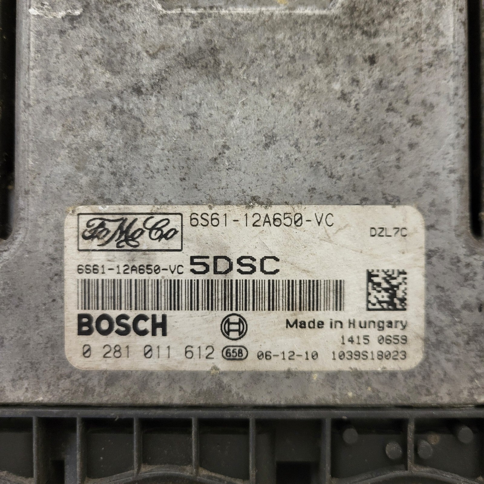 FORD FIESTA FUSION ECU / 0281011612 / 6S61-12A650-VC / 5DSC / DZL7C / BOSCH