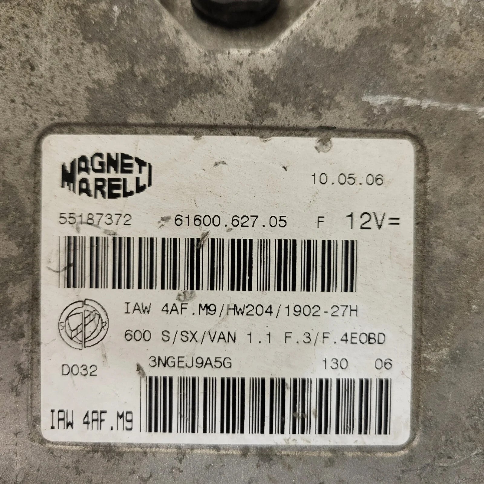 Fiat Seicento 600 ECU / 55187372 / IAW 4AF.M9 / 61600.627.05 / MAGNETI MARELLI