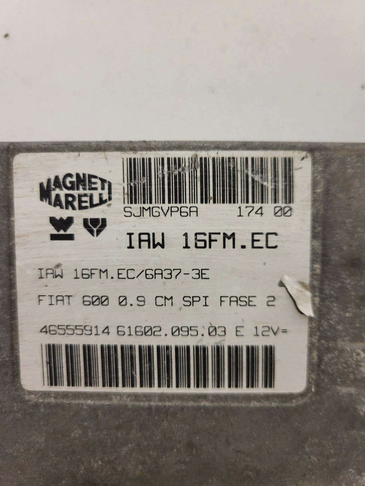 FIAT 600 SEICENTO ECU / IAW16FM.EC / 46555914 / 61602.095.03 / MAGNETI MARELLI