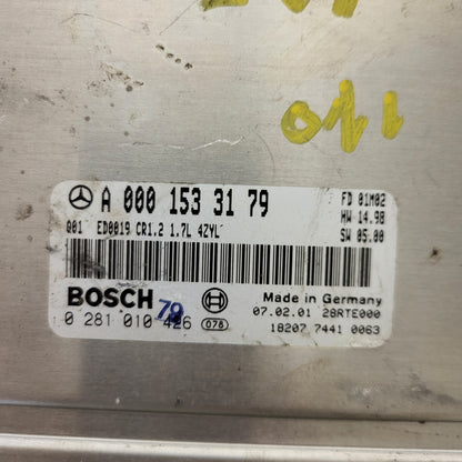 Mercedes a W168 ECU / A0001533179 / 0281010426 / ED0019 / CR1.2 / BOSCH