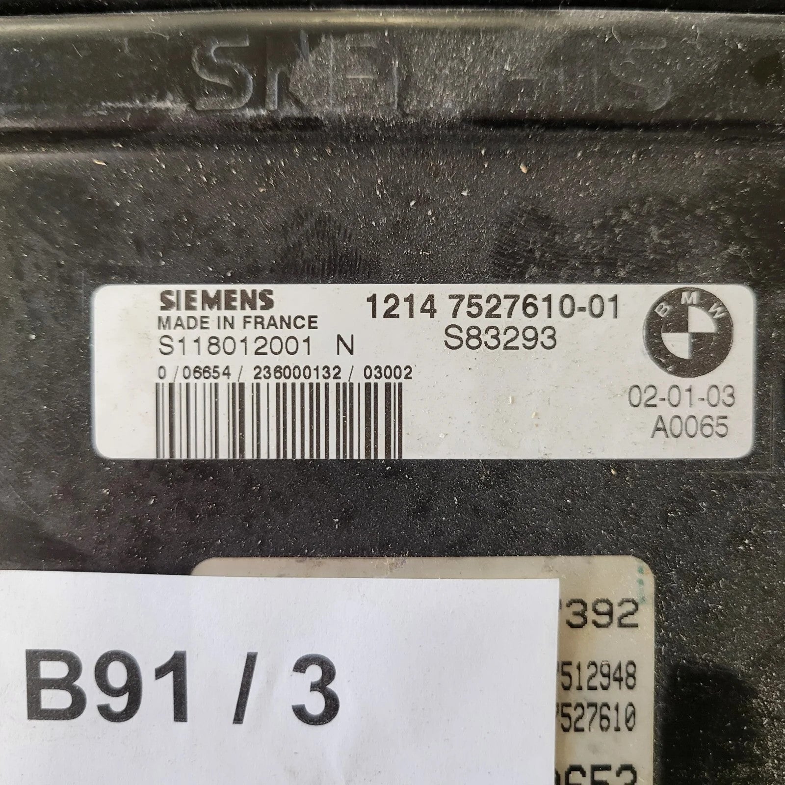 MINI COOPER 1.6 ECU / S118012001N / 1214752761001 / SIEMENS
