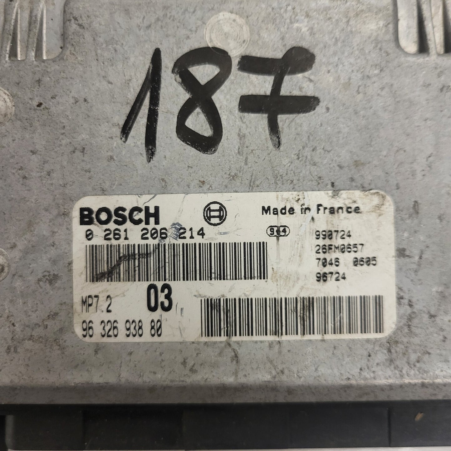 PEUGEOT 306 CITROEN XSARA ECU / 0261206214 / 9632693880 / MP7.2 / BOSCH