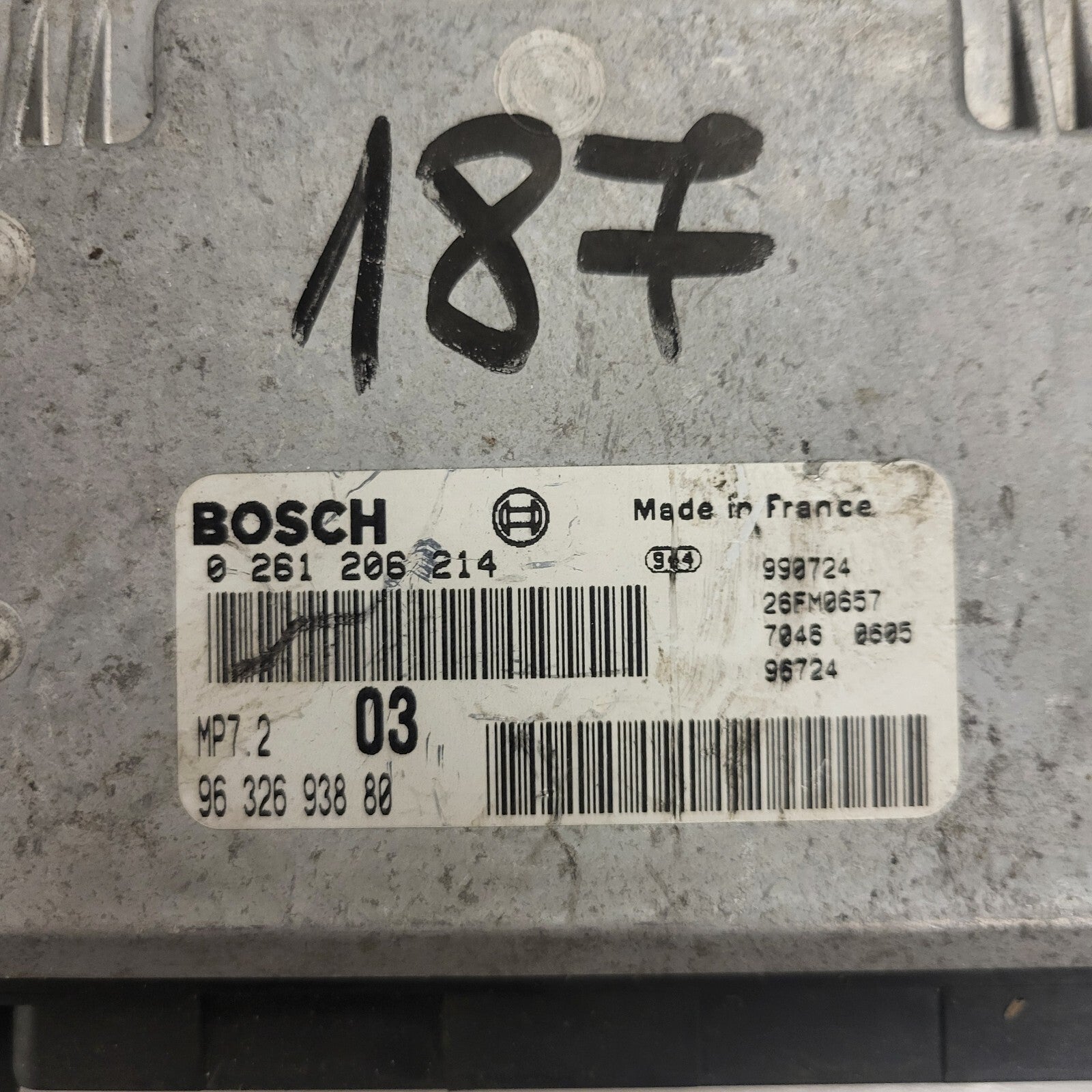PEUGEOT 306 CITROEN XSARA ECU / 0261206214 / 9632693880 / MP7.2 / BOSCH