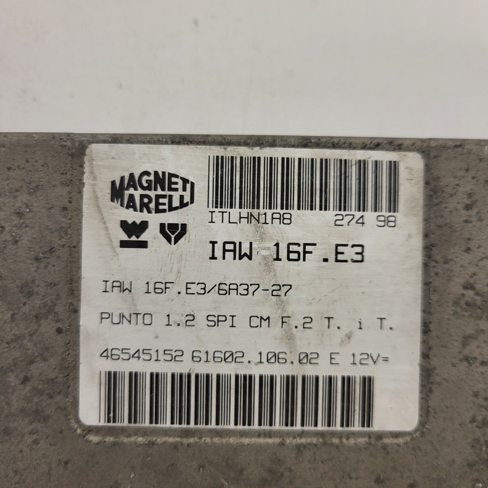 Fiat Punto 1.2 ECU / 46545152 / IAW 16F.E3 / 61602.106.02 / MARELLI