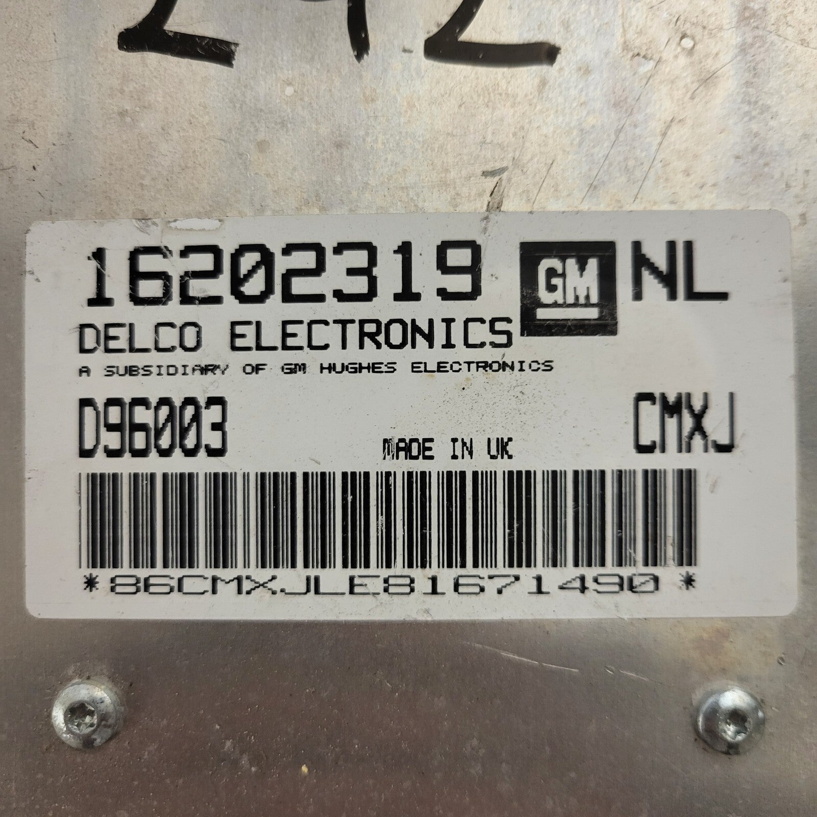 Opel ECU / 16202319 / CLHA / D96003 / DELCO