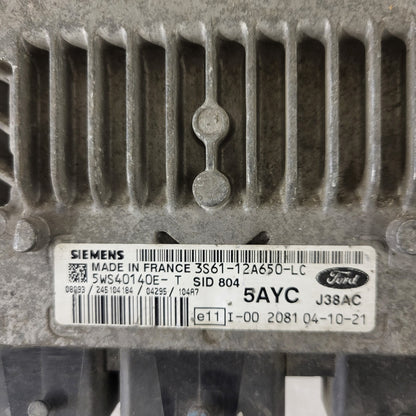 FORD FIESTA ECU / 3S61-12A650-LC / 5WS40140E-T / 5AYC / SID804 / J38A SIEMENS